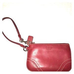 Coach red wristlet